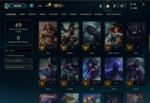 Platina 3 com 55 Champs e 14 Skins - League of Legends LOL