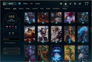 Conta ouro 3 com 102 skins e 138 champs - League of Legends LOL