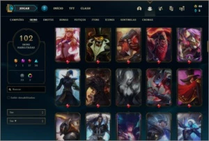 Conta ouro 3 com 102 skins e 138 champs - League of Legends LOL