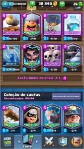 Conta Clash Royale lv 12 Todas as cartas e 40 mil de ouro