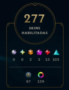 Conta Riot Lol Ex Mestre Solo Duo 277 Skins Todos Campeões - League of Legends