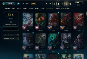 Unranked com 130 Champs e 86 Skins ( SUP / JG / MID ) - League of Legends LOL