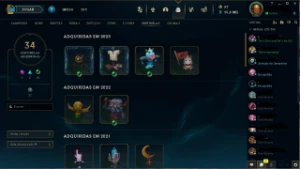 Vendo Conta Lol Platina 1 200+Skins Único Dono - League of Legends