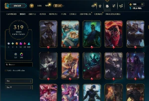 Conta Bronze 1 com TODOS os Champs e 319 Skins +9 prestígios - League of Legends LOL