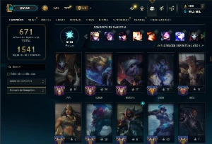 Conta Bronze 1 com TODOS os Champs e 319 Skins +9 prestígios - League of Legends LOL