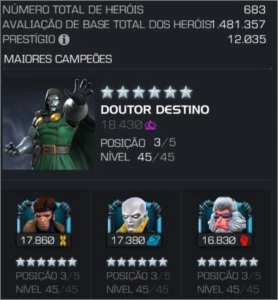 Conta Marvel Torneio de Campeões - Outros