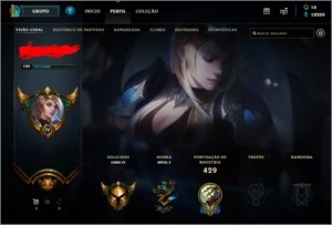 CONTA DE LOL GOLD 4 97PDL MMR ALTO COM  SKINS RARAS - League of Legends