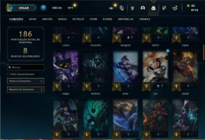 Conta Unranked com 80 Champs e 62 Skins - League of Legends LOL