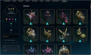 CONTA D4   ( 627 SKINS  + 117 CHROMAS ) - League of Legends LOL