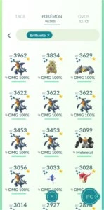 Conta de Pokemon go LVL 40 com 292 brilhantes, e 305 100% ! - Pokémon