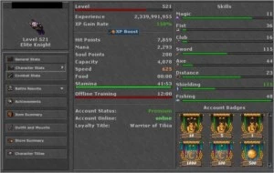 EK 522,skill 115 - Tibia