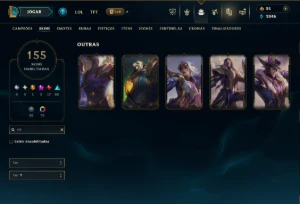 Ouro 4 com TODOS os Champs e 155 Skins ( TOP / JG / SUP ) - League of Legends LOL