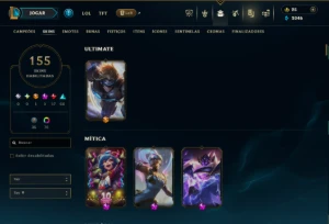 Ouro 4 com TODOS os Champs e 155 Skins ( TOP / JG / SUP ) - League of Legends LOL