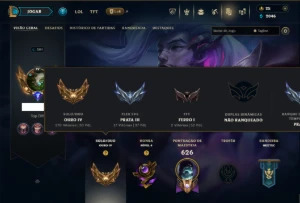 Ouro 4 com TODOS os Champs e 155 Skins ( TOP / JG / SUP ) - League of Legends LOL