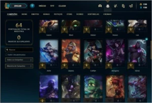 Conta platina 4 / ouro 2 com 7 skins e 46 champs ( 660 RP ) - League of Legends LOL