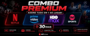 🎬 Combo Premium  Netflix + Hbo Max + Prime Video + TNT - Assinaturas e Premium