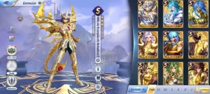 Thanatos, Perséfone, Deusa Athena e Sasha. Conta LV 40, muit - Saint Seiya Awakening SSA