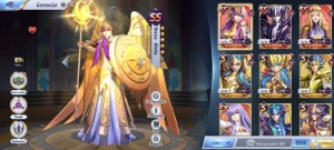 Thanatos, Perséfone, Deusa Athena e Sasha. Conta LV 40, muit - Saint Seiya Awakening SSA