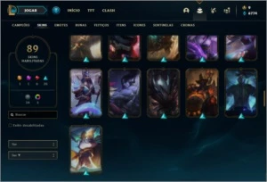 Conta ouro 1 com 130 champs e 89 skins - League of Legends LOL