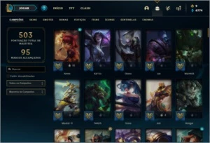 Conta ouro 1 com 130 champs e 89 skins - League of Legends LOL