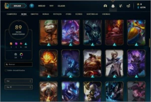 Conta ouro 1 com 130 champs e 89 skins - League of Legends LOL