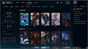 Conta LOL 575 skins todos os campeões. - League of Legends