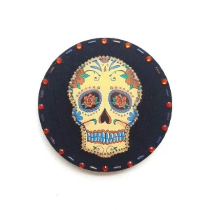 Quadrinho Veludo Caveira Mexicana 2 - Artesanato e Personalizados