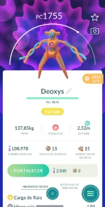 Deoxys - Normal Form - PROMOÇÃO Pokemon LENDÁRIO - Pokemon GO