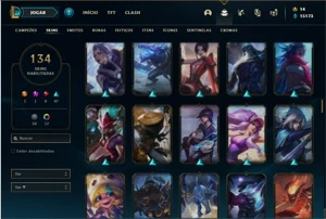 Conta prata 2 com 114 Champs e 134 Skins ( MAIN ADC ) - League of Legends LOL