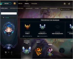 Conta LoL, Diamond, 154 skins. Todas vitoriosas desde S4 - League of Legends