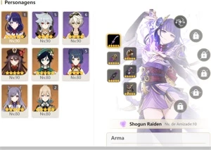 ⭐CONTA GENSHIN AR56✨SHOGUN+LUZ DO CORTADOR|HUTAO+HOMA✨E+⭐ - Genshin Impact