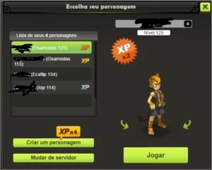 Conta dofus touch personagens lvl 134, 129 114,113