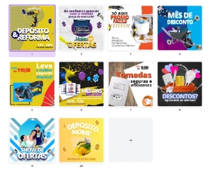 Pack Canva Material de Construção Vol 2 - 10 Artes Editáveis - Serviços Digitais