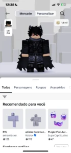 Conta Roblox com 1.8k Robux 
