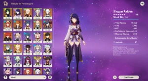 Conta Genshin Impact AR 56 12 personagens 5*