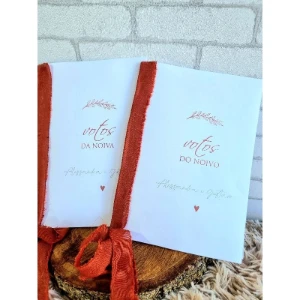 Par de Cadernos de Votos Personalizados - Artesanato e Personalizados