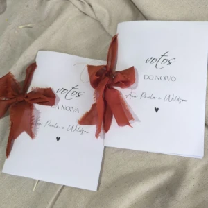 Par de Cadernos de Votos Personalizados - Artesanato e Personalizados