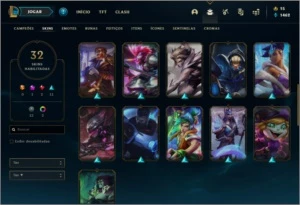 Conta ouro 2 com 32 skins e 58 champs - League of Legends LOL