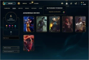 Conta platina 4 com 6 skins e 29 champs - League of Legends LOL