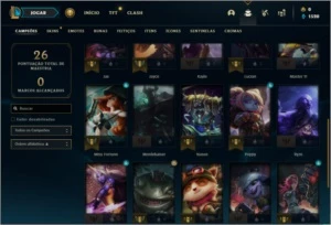 Conta platina 4 com 6 skins e 29 champs - League of Legends LOL