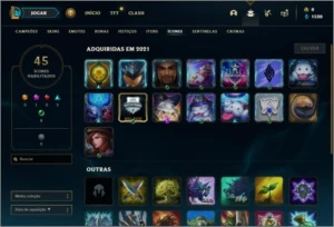 Conta platina 4 com 6 skins e 29 champs - League of Legends LOL