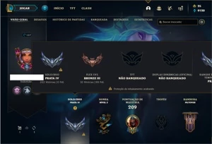 Conta prata 4 com 70 Champs e 30 Skins + 2 Fragmentos - League of Legends LOL