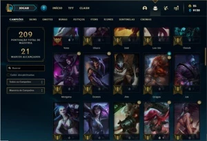 Conta prata 4 com 70 Champs e 30 Skins + 2 Fragmentos - League of Legends LOL