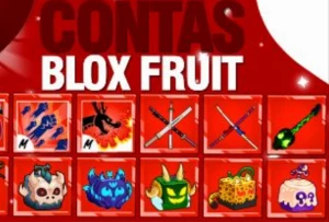 Contas de blox muito boas com várias frutas - Roblox