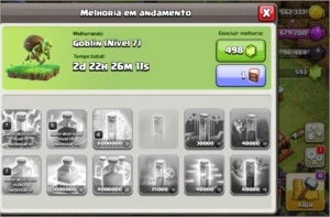 Conta clash of clans cv 11 quase full e com skins nos herois