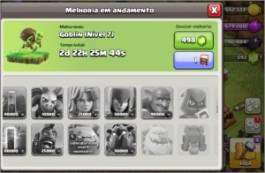Conta clash of clans cv 11 quase full e com skins nos herois