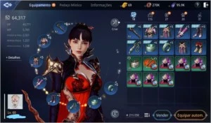 CONTA MIRA NÍVEL 60 COM 64K DE PODER SA82 - MIR4