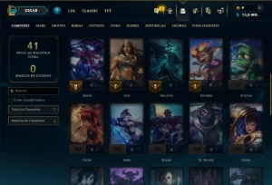 Platina 1 com 40 Champs e 41 Skins - League of Legends LOL