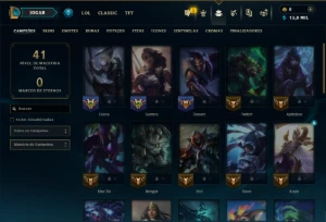 Platina 1 com 40 Champs e 41 Skins - League of Legends LOL