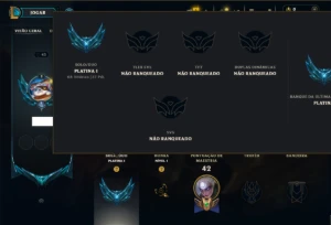 Platina 1 com 40 Champs e 41 Skins - League of Legends LOL